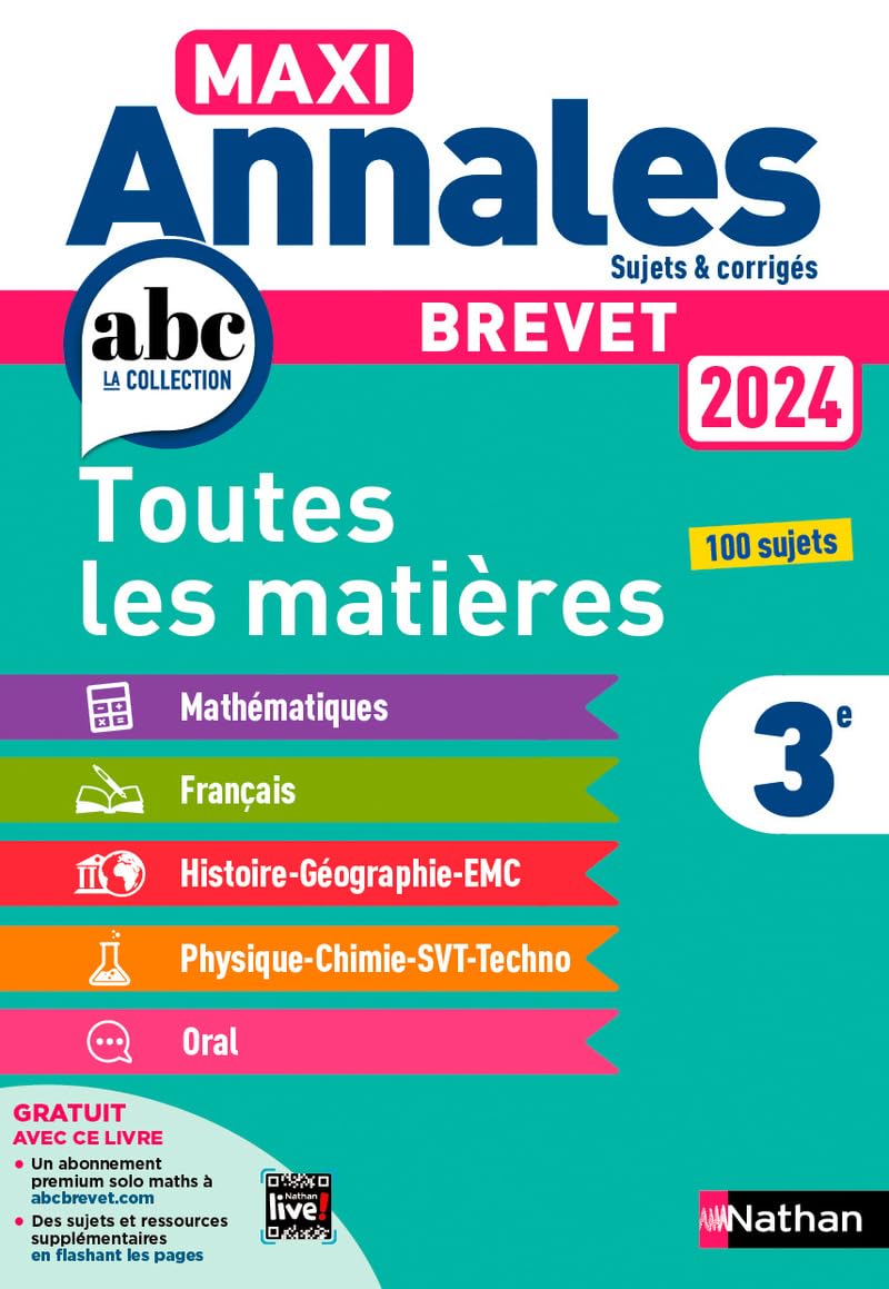 Maxi-Annales ABC du Brevet 2024 - Toutes les matières 3e