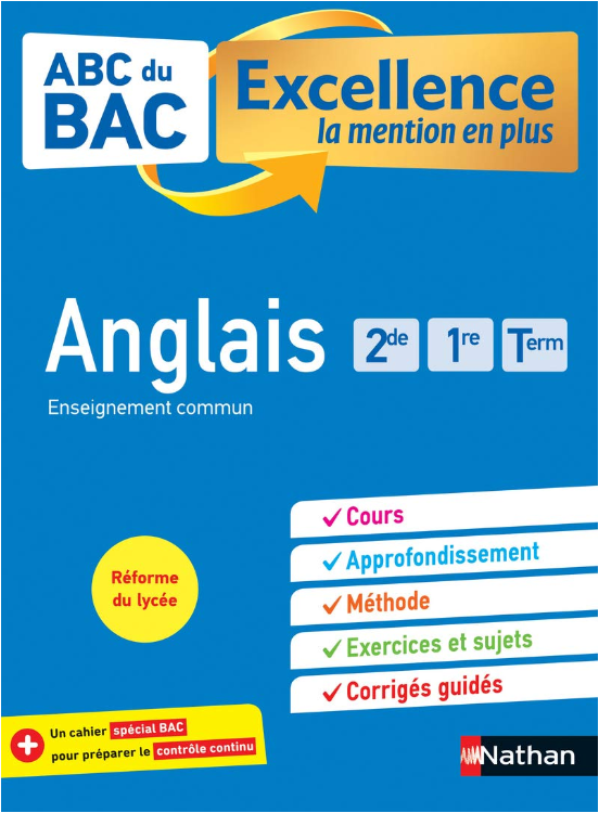 Anglais 2de-1re-Tle - ABC du BAC Excellence - Bac 2023
