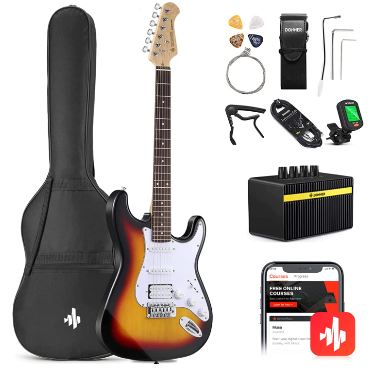 Donner Guitare Basse Electrique 4 cordes Basse Électrique Pack