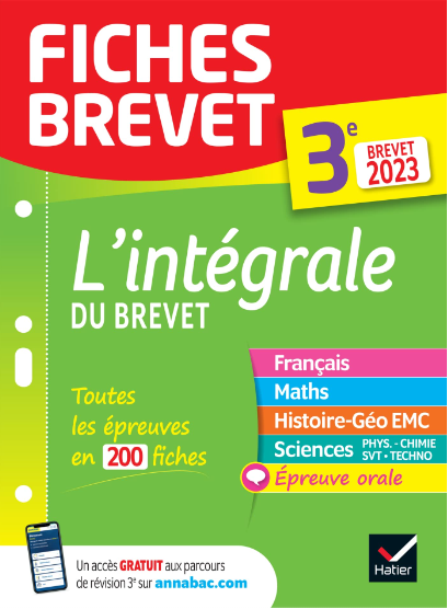 Fiches brevet L'intégrale 2023
